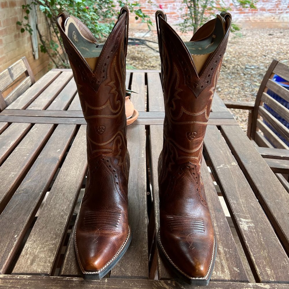 New Ariat Heritage X Toe Western Boot in beautiful vintage caramel color